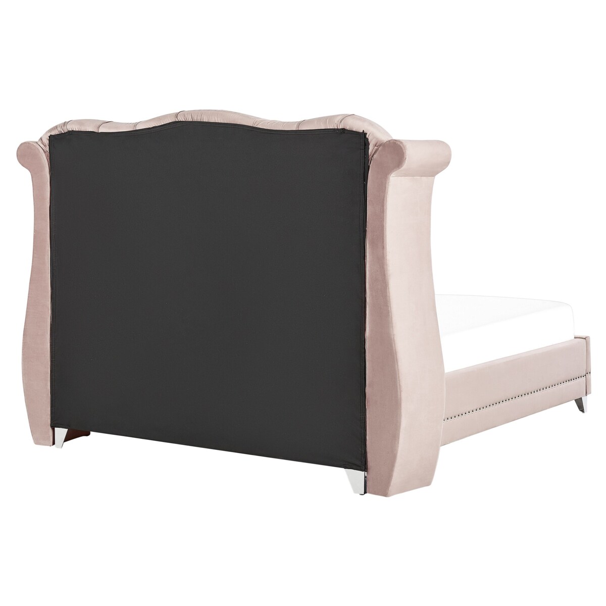 Łóżko Welur AYETTE 180 x 200 cm Pastelowy róż