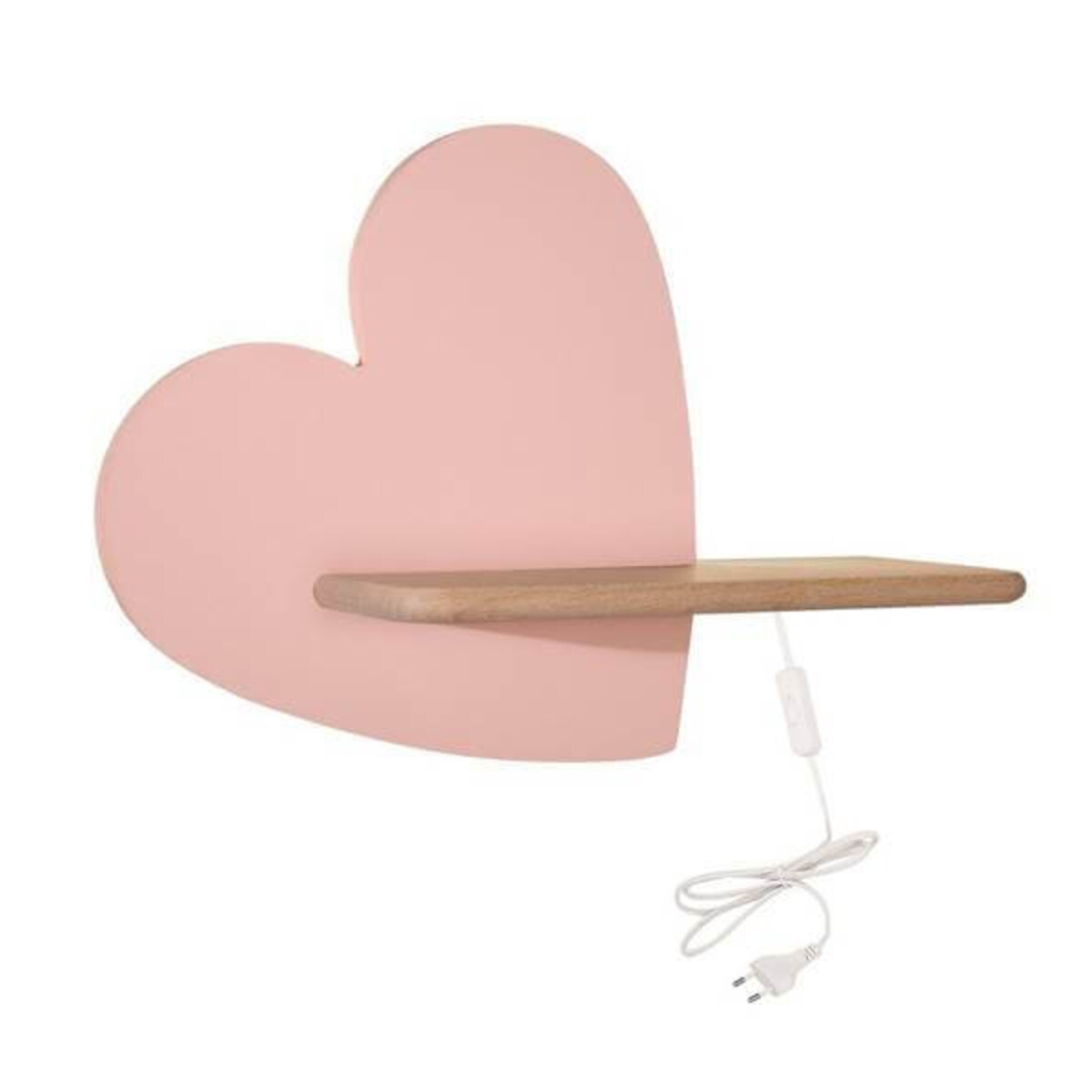 Drewniana LAMPA ścienna HEART 21-84569 Candellux dekoracyjna OPRAWA kinkiet z półką LED 5W 4000K serce różowe drewno