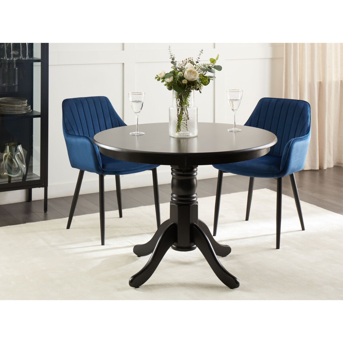 Stół do jadalni okrągły 100 cm czarny AKRON