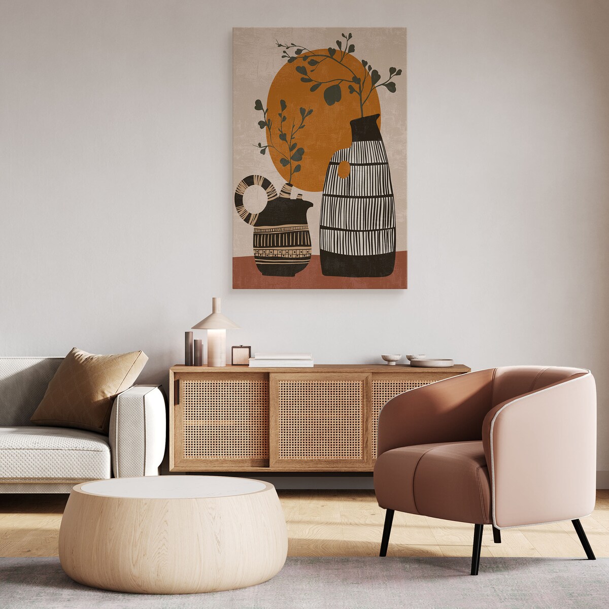 Obraz Japońskie Drzewka w Dzbanach 30x40cm