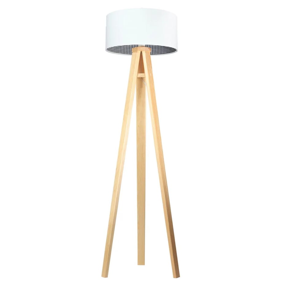 Lampa stojąca HOME 40 biała/pepitka/sosna