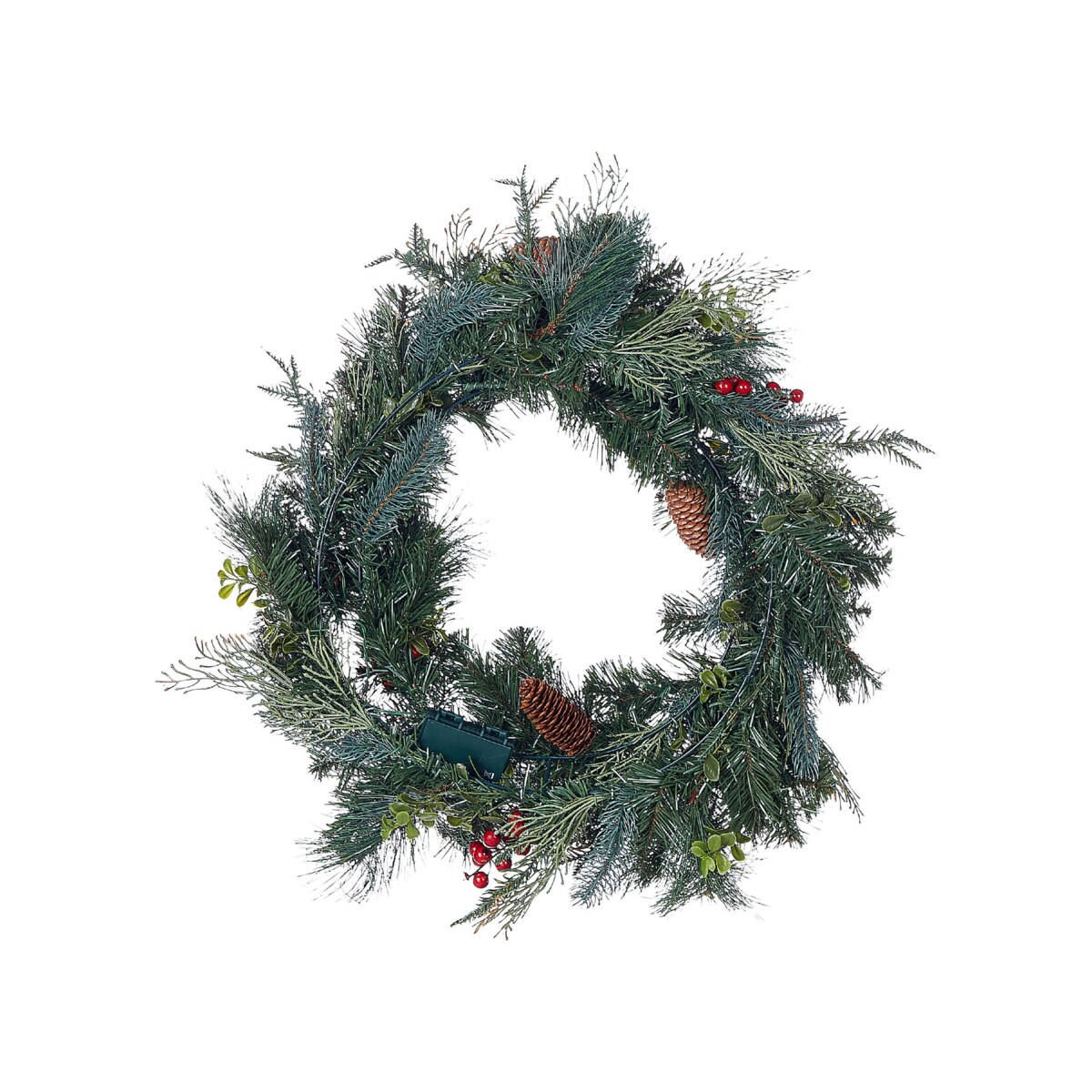 Wianek świąteczny ze światełkami 60 cm zielony ELBRUS