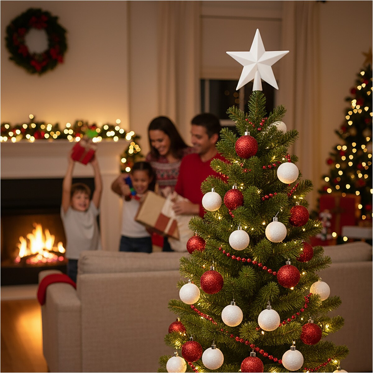 Gwiazda Na Czubek Choinki Brokatowa Na Choinkę Szpic Dekoracja Świąteczna