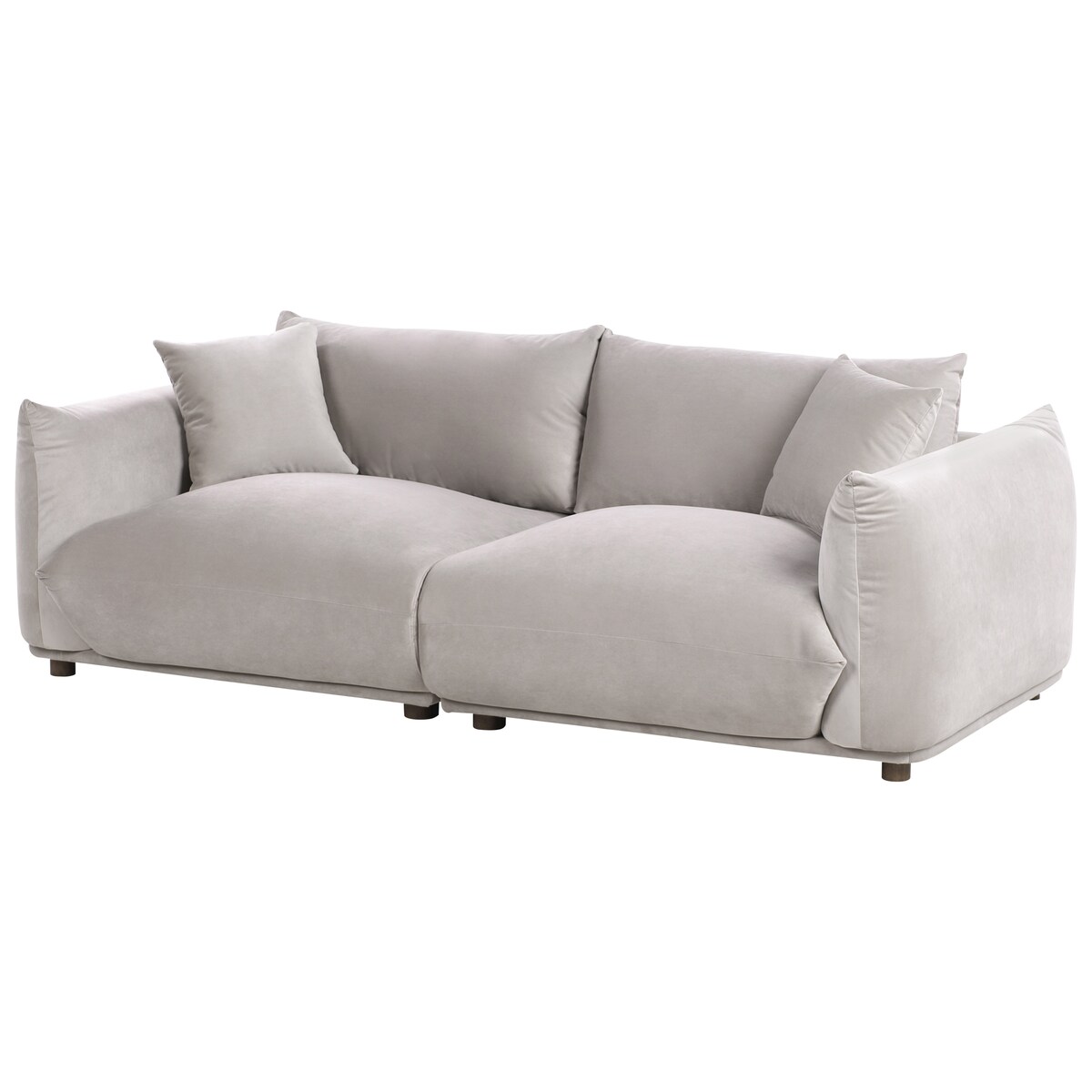 Sofa dla 3 osób LUVOS Welur Beżowoszary