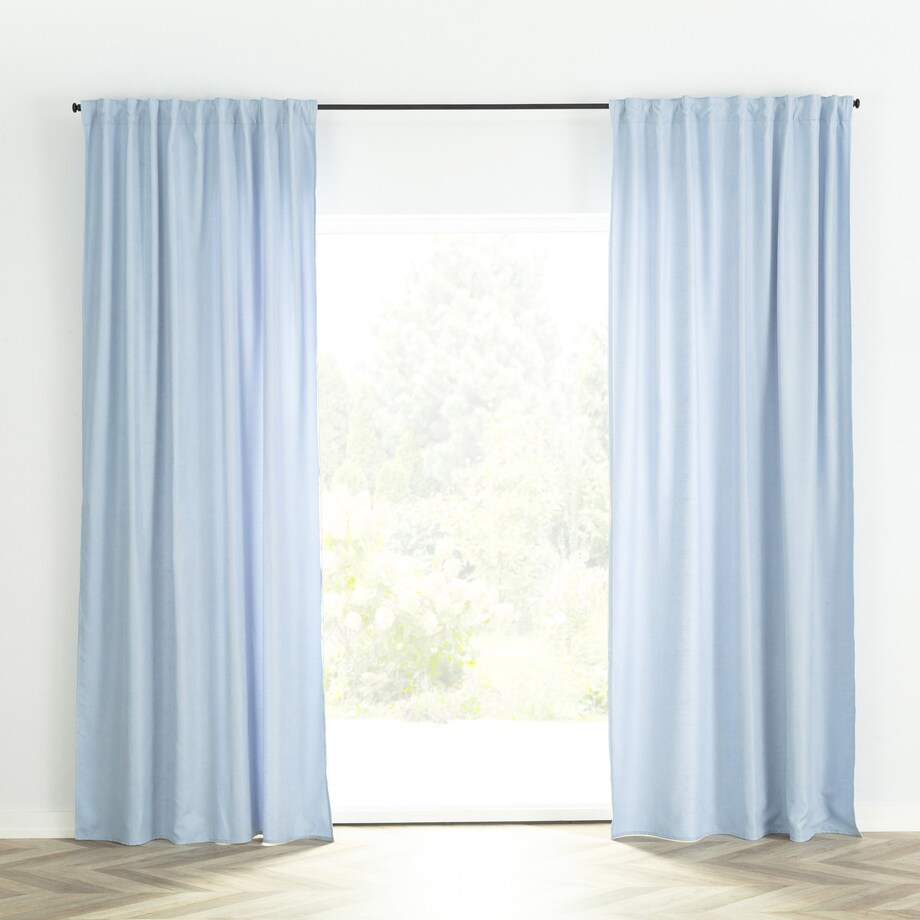 Zasłona BASIC na taśmie marszczącej 140x260cm błękitny szenil 1 szt. 140x260