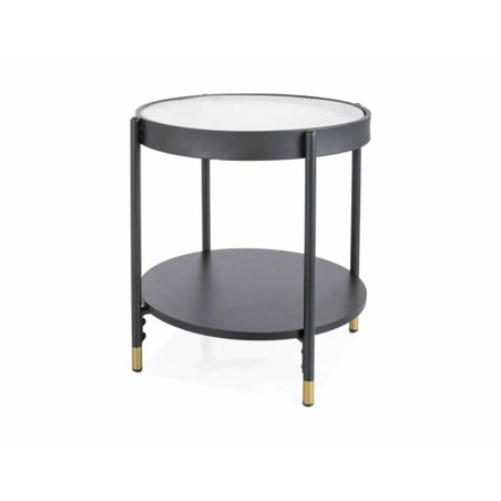 Ława LAGUNA A 45x45 transparentna/czarny mat