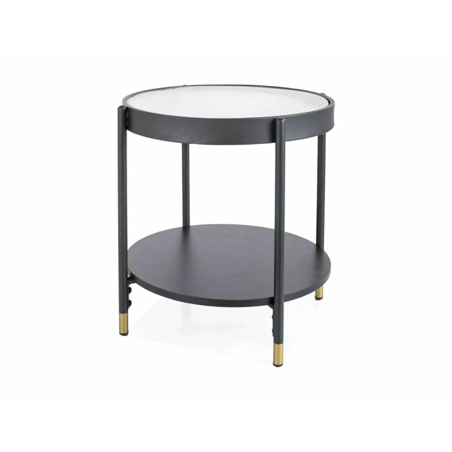 Ława LAGUNA A 45x45 transparentna/czarny mat