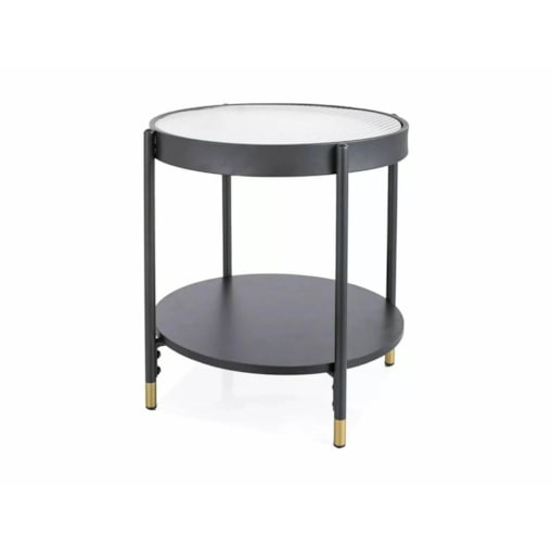 Ława LAGUNA A 45x45 transparentna/czarny mat