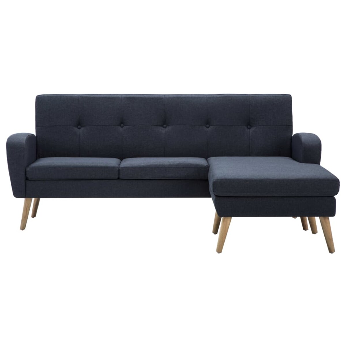 vidaXL Sofa w kształcie L, obita tkaniną, 186x136x79 cm, ciemnoszara
