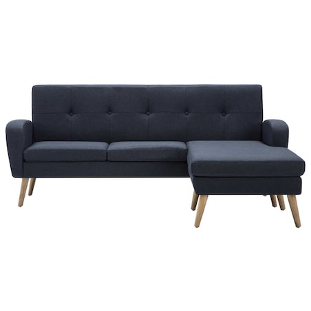 vidaXL Sofa w kształcie L, obita tkaniną, 186x136x79 cm, ciemnoszara