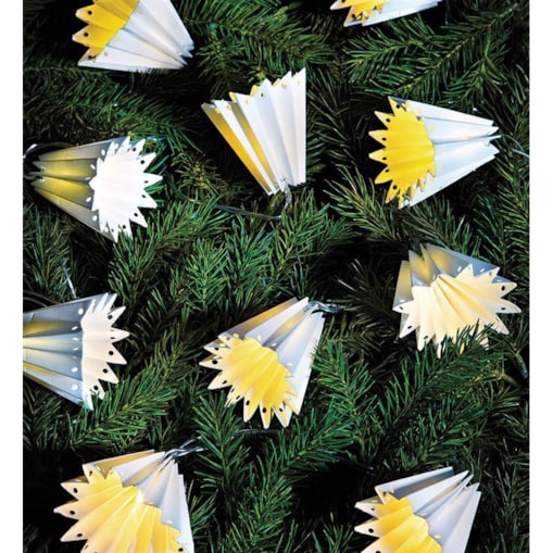 Papierowy łańcuch choinkowy 1,85m 10 LED 0,3W ciepła biały