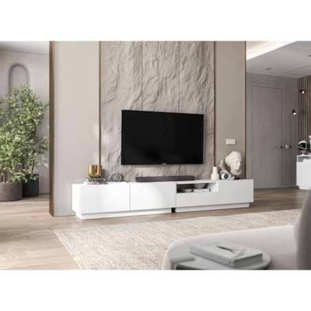 Szafka RTV Loft Stojąca / Wisząca Biały MAT Komoda RTV Szuflada 240 cm