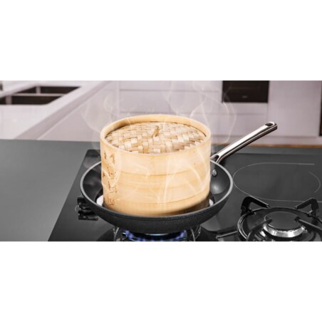 Koszyk Bambusowy do Gotowania na Parze Nikko 20 cm Dwupoziomowy Parownik