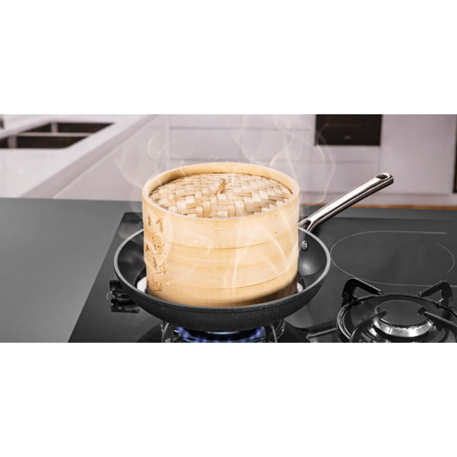 Koszyk Bambusowy do Gotowania na Parze Nikko 20 cm Dwupoziomowy Parownik