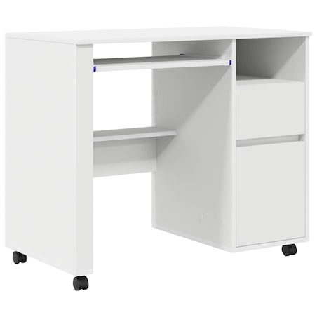 vidaXL Biurko na kółkach Biały 91 x 50 x 77 cm Materiał drewnopochodny