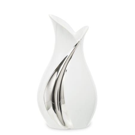 Wazon ceramiczny 30x12,5x15 cm BELO srebrno-biały