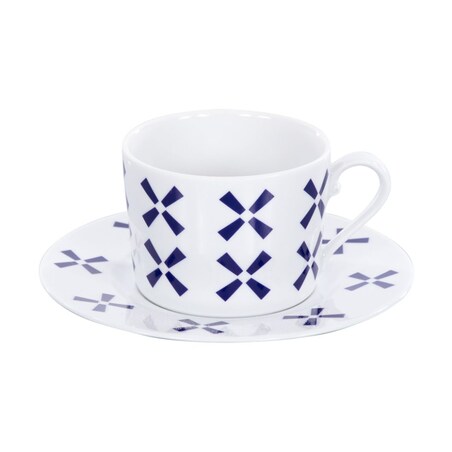 Zestaw filiżanek ze spodkami dla 6 osób 12 el. Folk Fusion Holandia G832