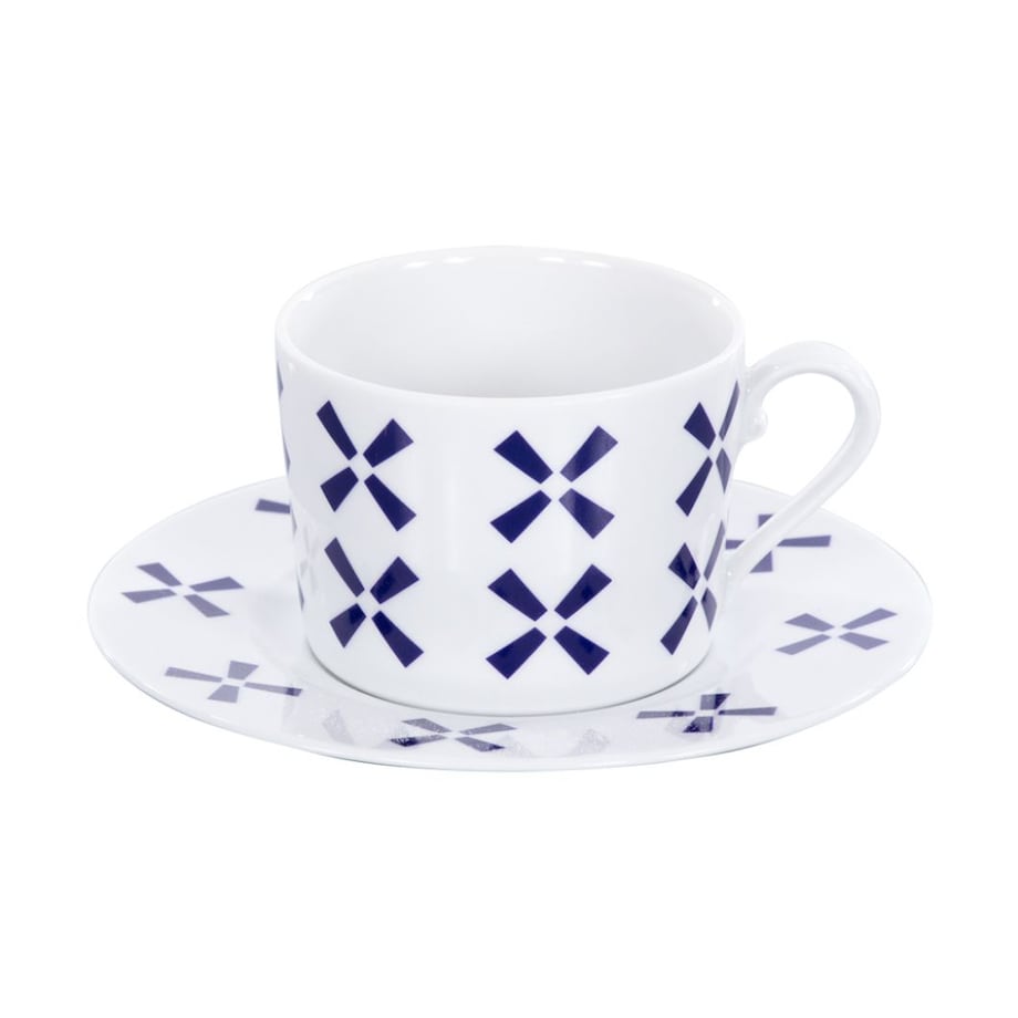 Zestaw filiżanek ze spodkami dla 6 osób 12 el. Folk Fusion Holandia G832