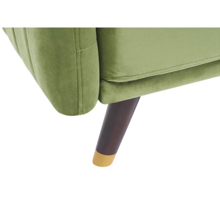 Sofa rozkładana welurowa oliwkowa SENJA