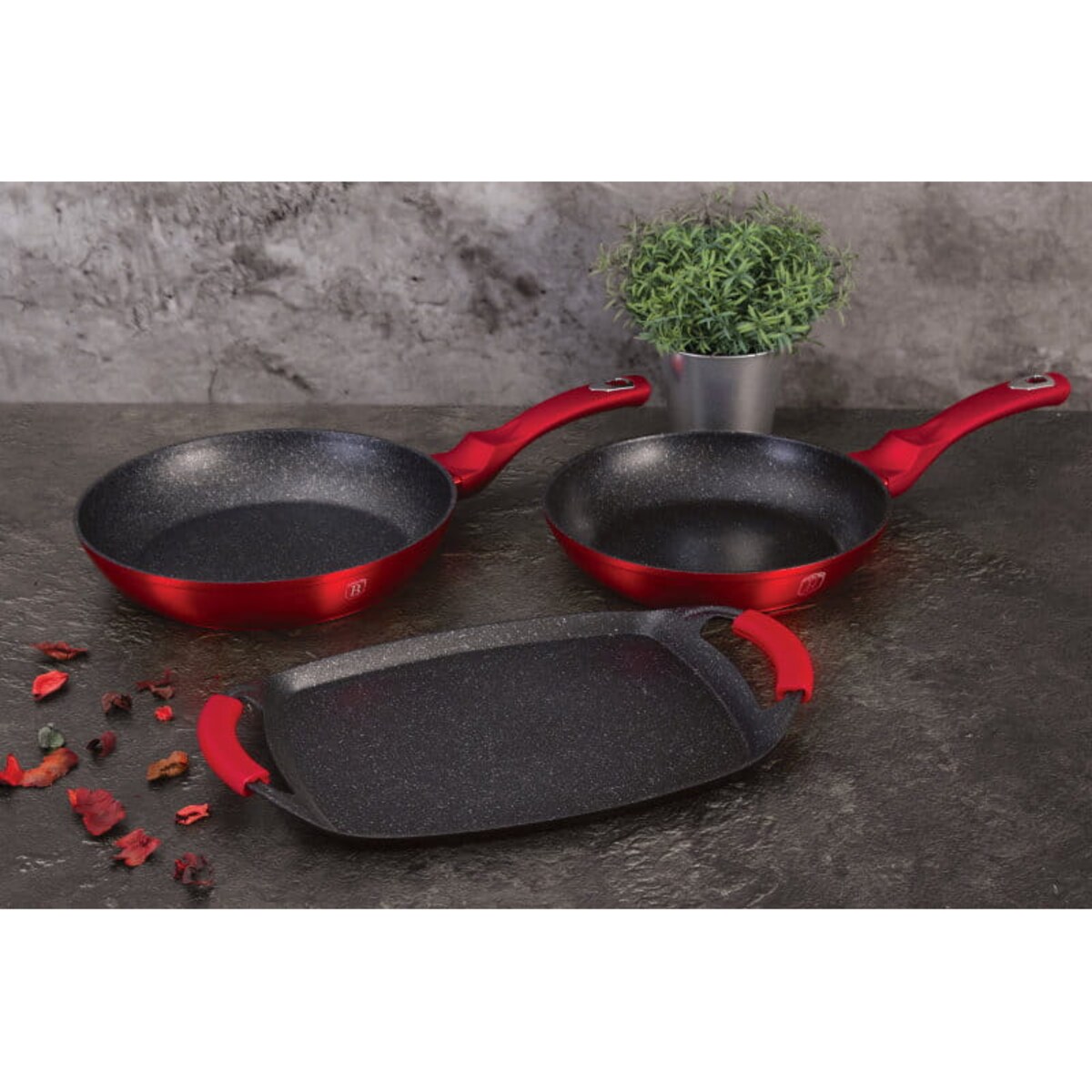 Zestaw patelni marmurowych + płyta Berlinger Haus BH-1668