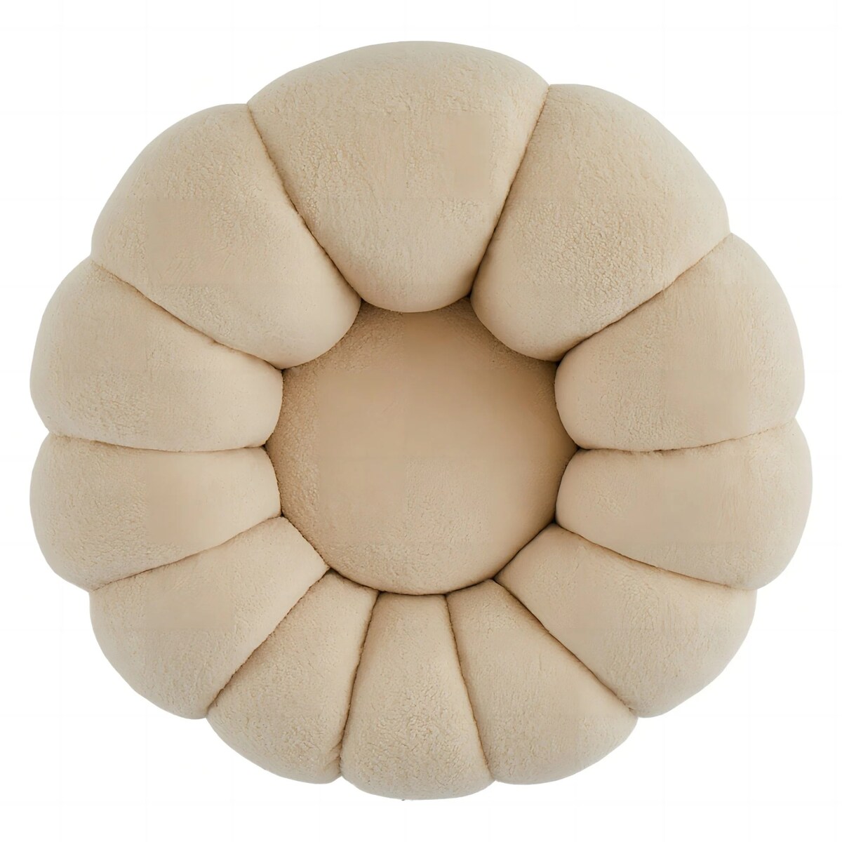 Fotel obrotowy beżowy bouclé Cremona Ø100 cm