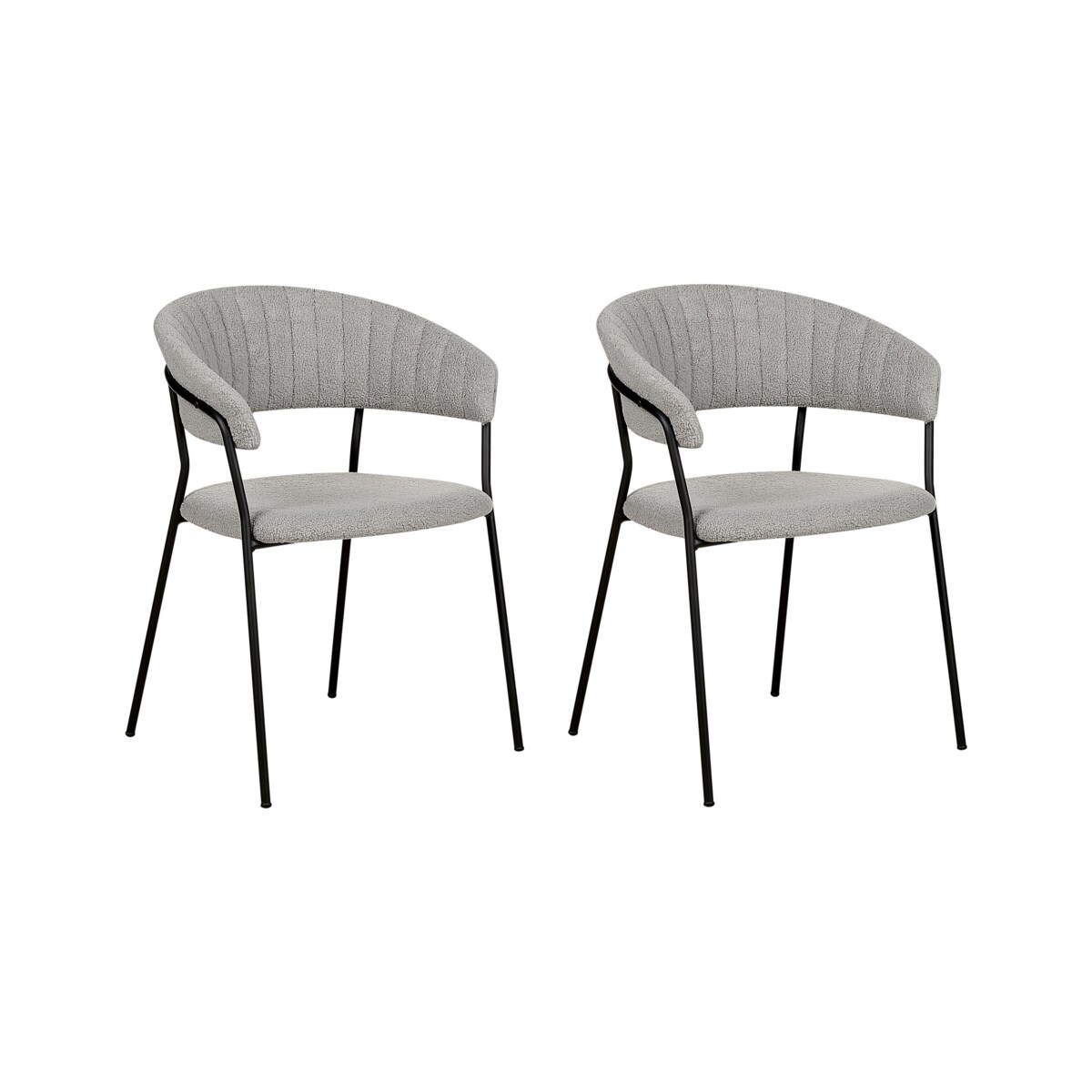 Zestaw 2 krzeseł do jadalni boucle szare MARIPOSA