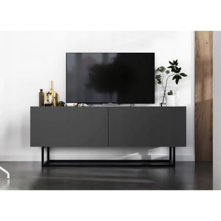 Szafka RTV Loft Industrialna Komoda RTV Grafit MAT 120 cm