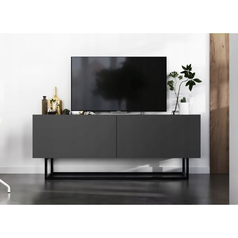 Szafka RTV Loft Industrialna Komoda RTV Grafit MAT 120 cm