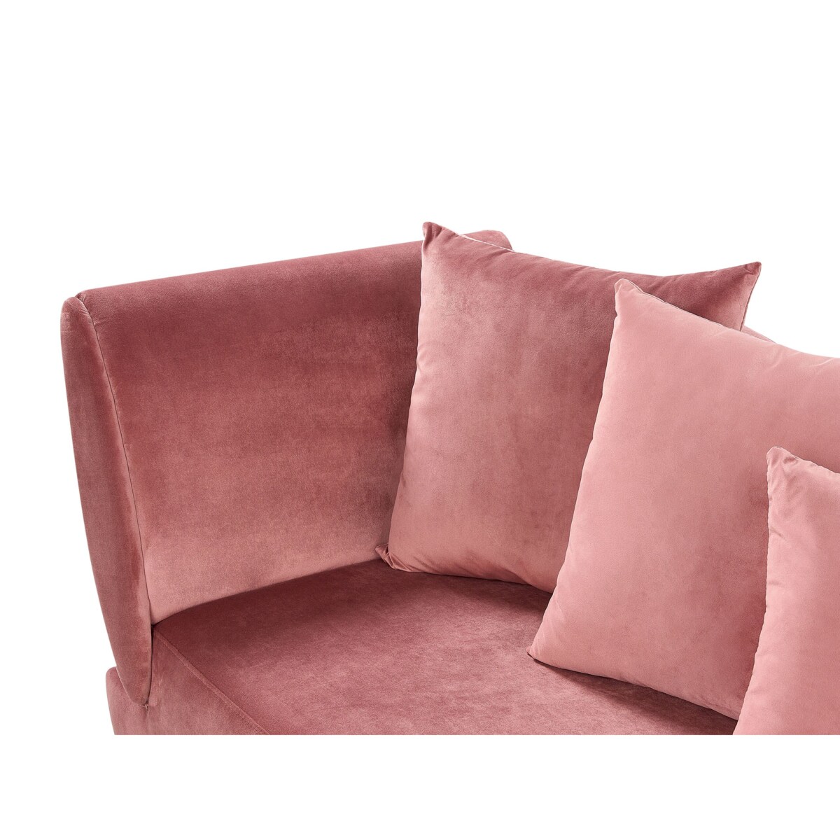 Szezlong welurowy z pojemnikiem lewostronny różowy MERI II