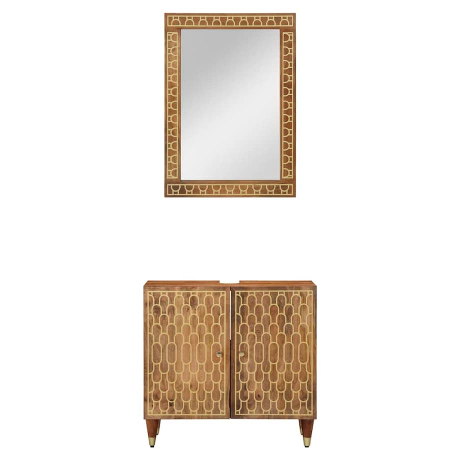 vidaXL 2-cz. zestaw mebli łazienkowych, lite drewno mango