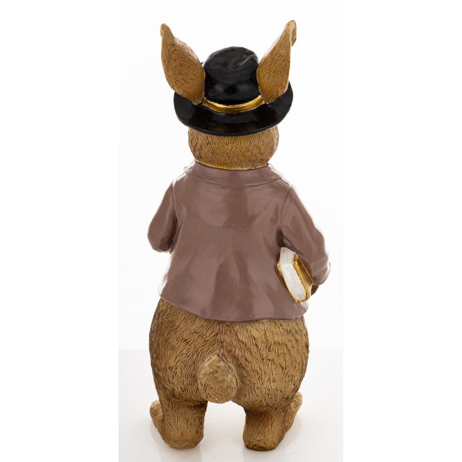 Dekoracja - królik z książką pod pachą 27x10,5x11 cm SONRA-2