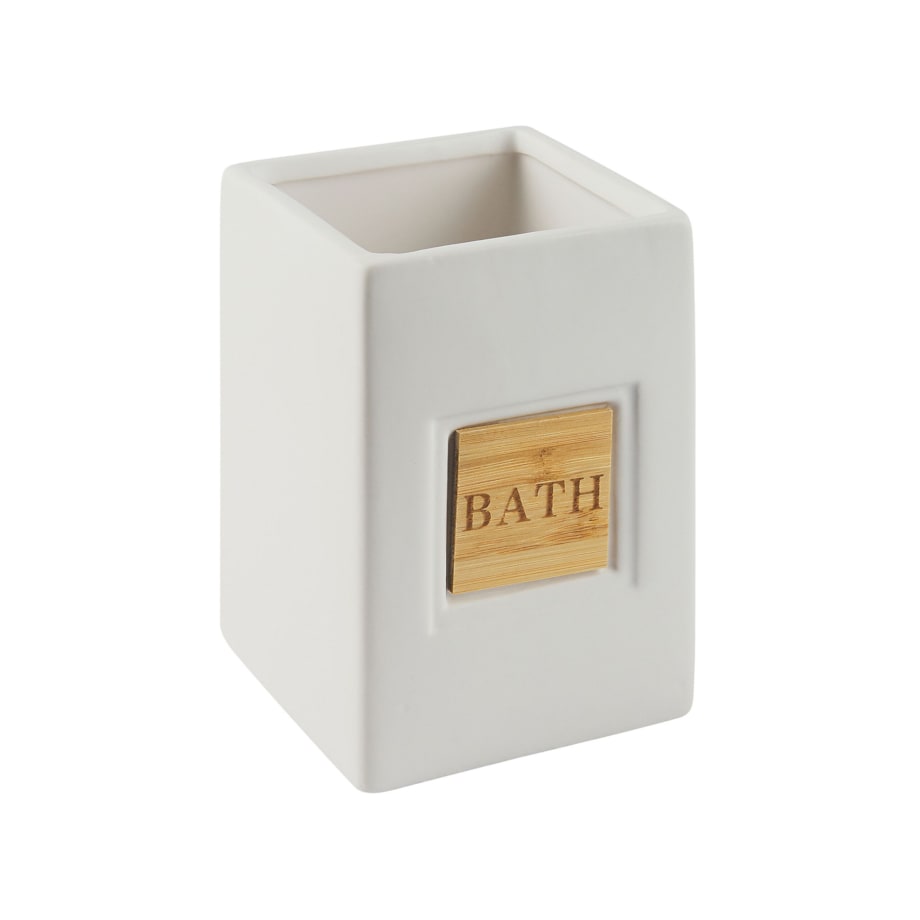 4-częściowy zestaw akcesoriów łazienkowych beżowy KOUROU