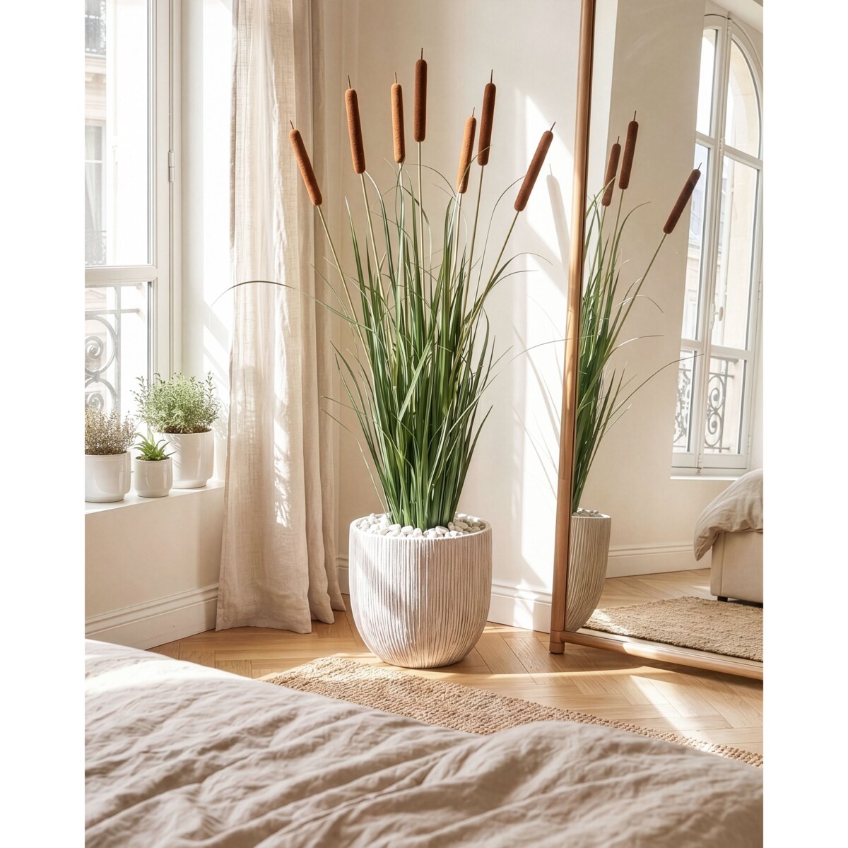 Sztuczna roślina BULRUSH 135 cm Zielony