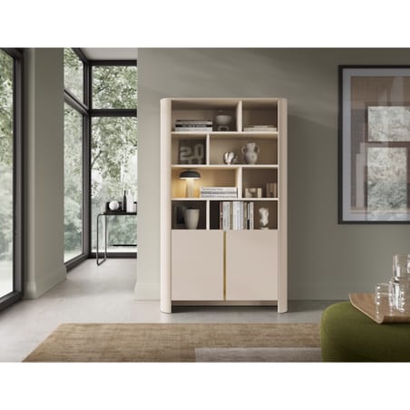 Regał pojemny o zaokrąglonych kształtach, kaszmirowy