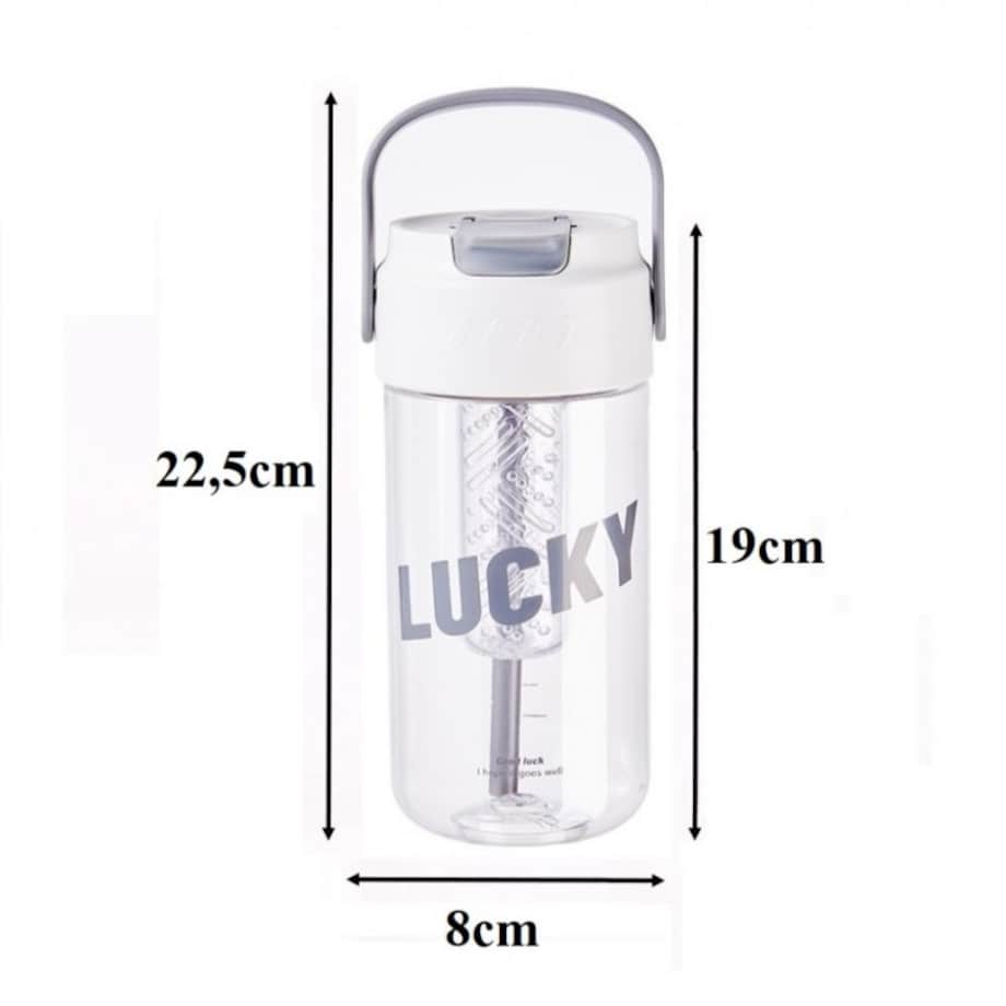 Butelka, bidon na wodę z koszyczkiem i słomką 800 ML Lucky BD36