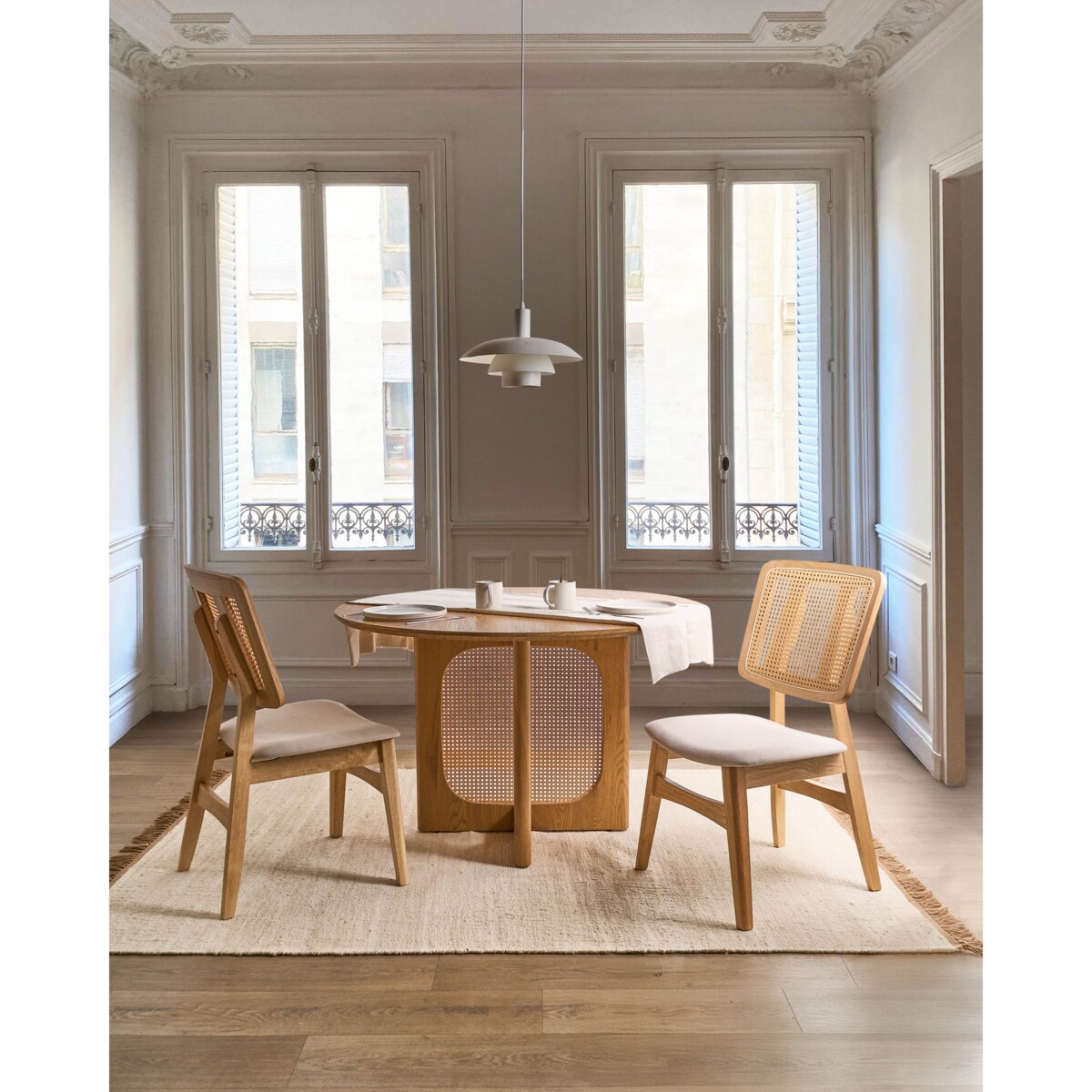 Zestaw 2 krzeseł do jadalni ALCOVA Drewno Jasnobrązowy