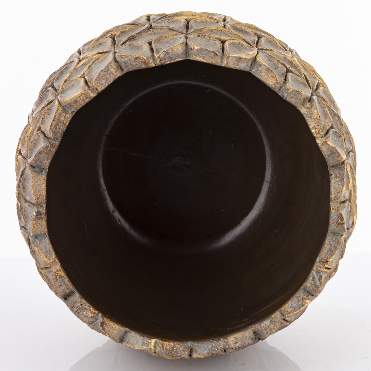 Osłonka cementowa 18,5x22x22 cm ASCONA  złota