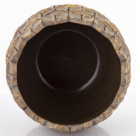 Osłonka cementowa 18,5x22x22 cm ASCONA złota