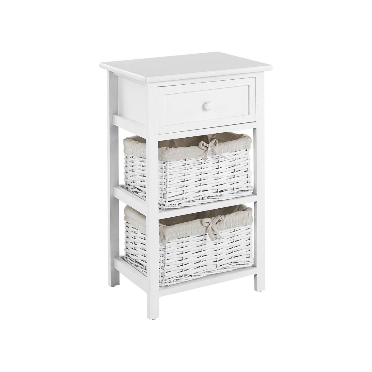 Szafka nocna 2 kosze biała FLOWELLA