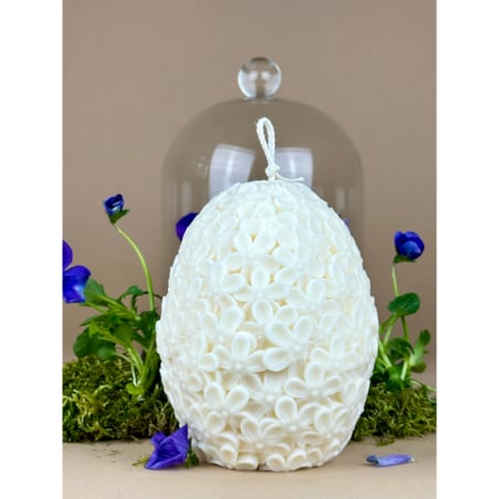 Świeca sojowa ozdobna Pisanka XL motyw kwiaty