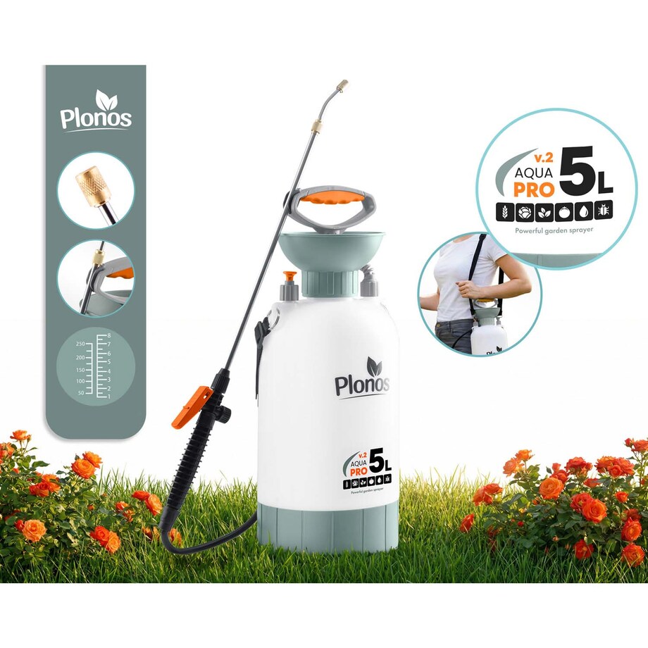 Opryskiwacz ciśnieniowy Plonos PL-605 5L ręczny ogrodowy z regulowaną lanca dysza