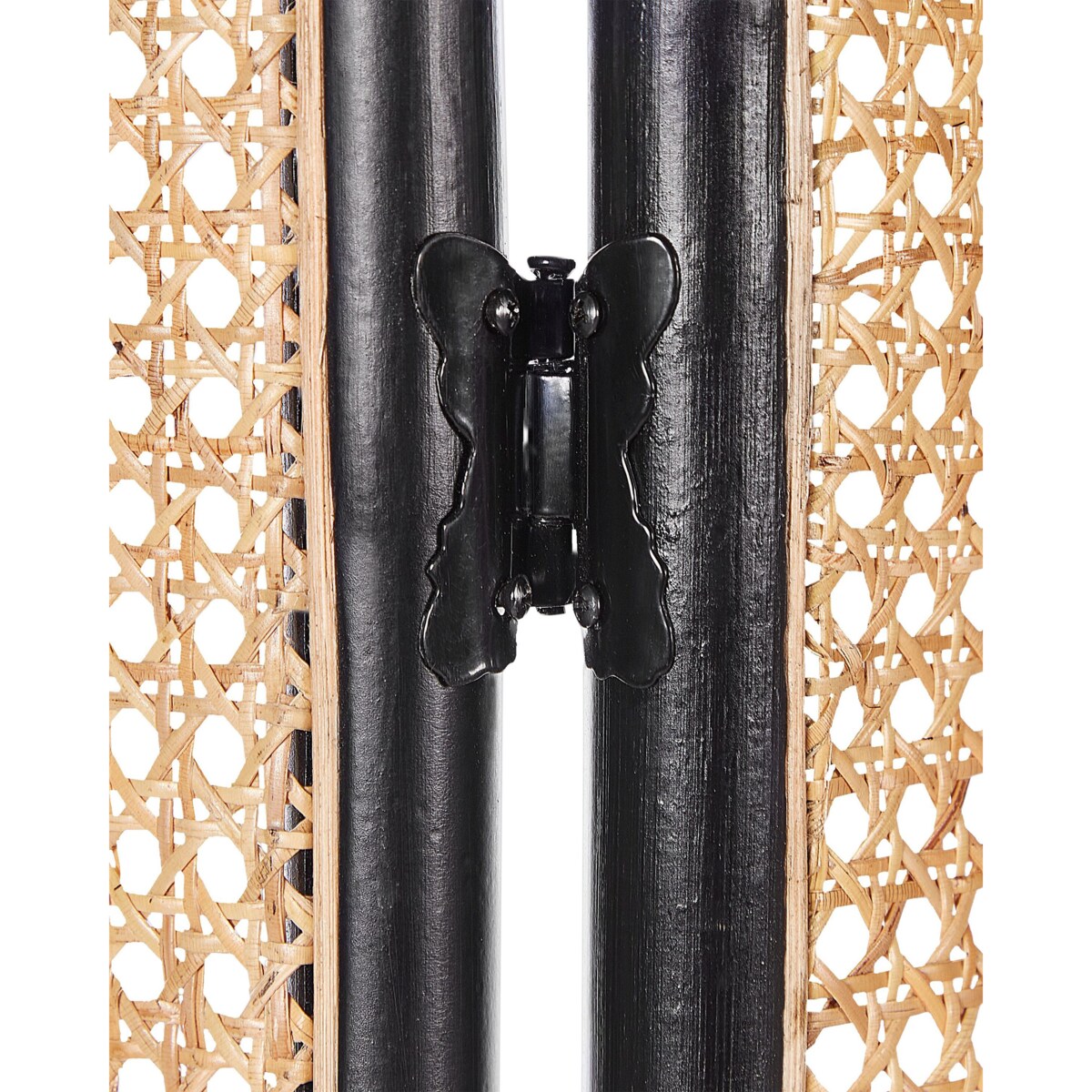 3-panelowy składany parawan pokojowy rattanowy 105 x 180 cm naturalny z czarnym POTENZA