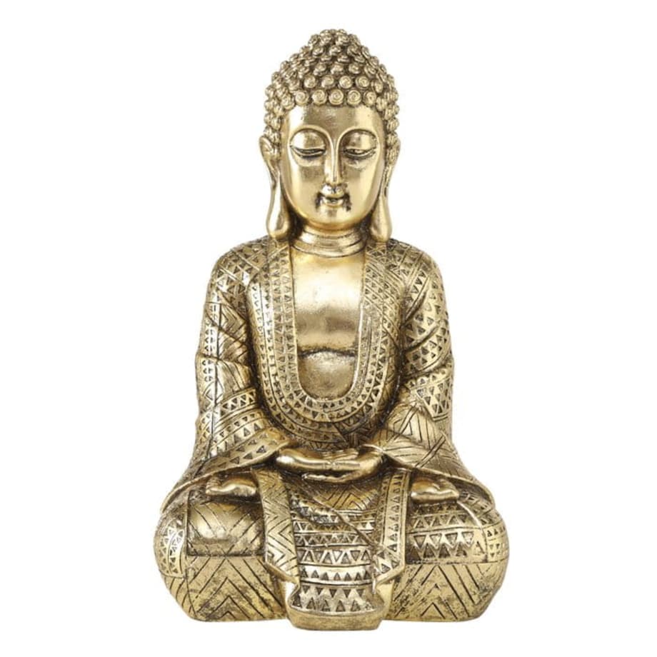 Figurka Budda 30 cm Złota Ozdobna Premium na Taras do Ogrodu Balkonu