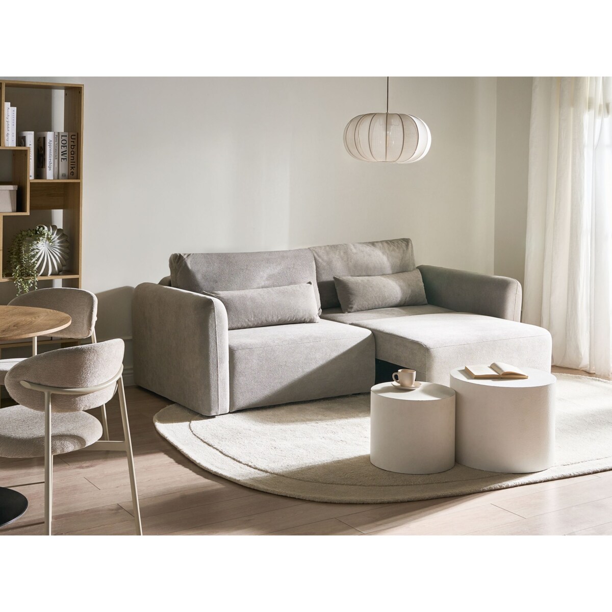 Sofa rozkładana dla 3 osób VAXHOLM Szary ze schowkiem