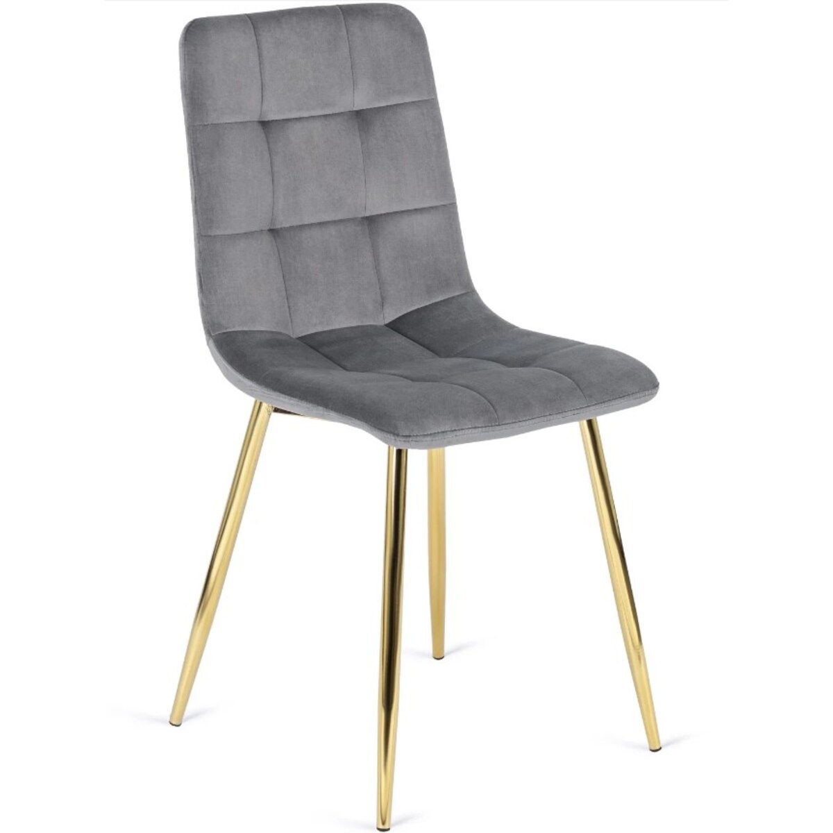 Krzesło Tapicerowane do Salonu YORK Szare Welurowe Nowoczesne Loft
