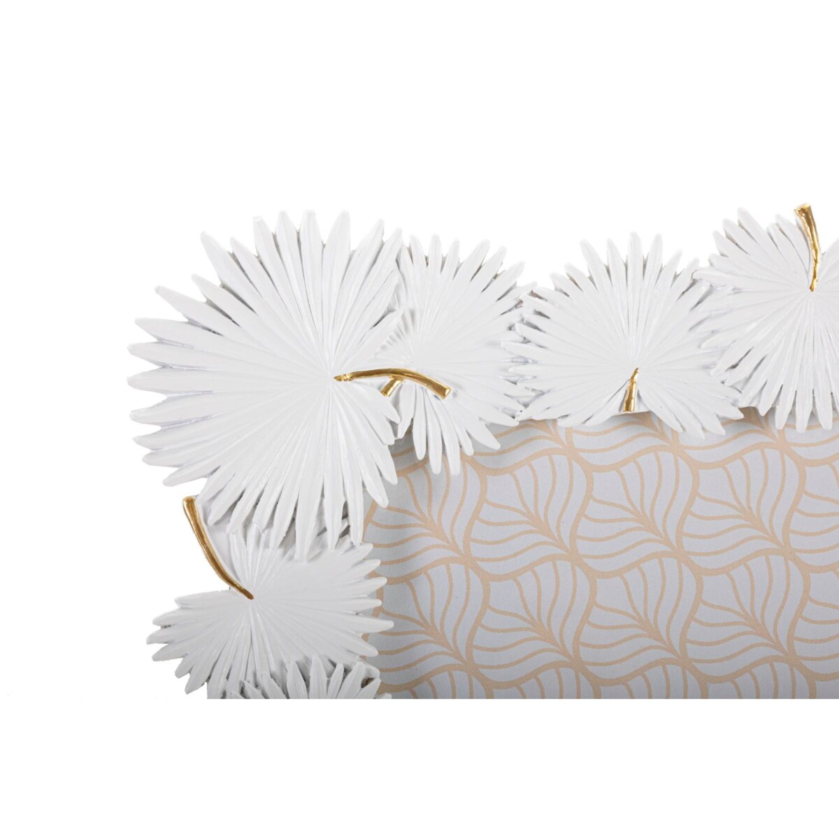 Ramka na zdjęcia Palm Leaf, zdjęcie 20 x 25 cm, kolor biały, żywica syntetyczna, rama 28,5 x 1,7 x 33 cm, motyw: liście i palma, Mauro Ferretti