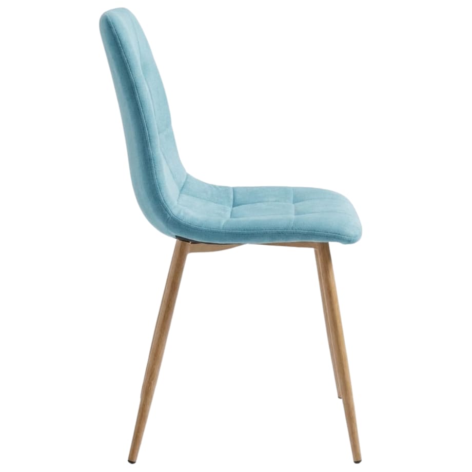 Krzesło tapicerowane do salonu welurowe turkusowe pikowane