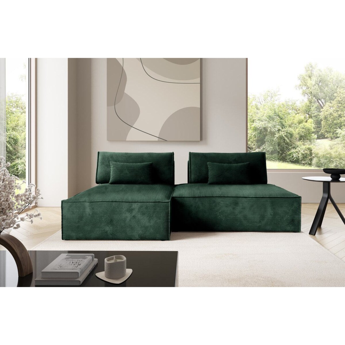 Narożnik modułowy LUCCA z funkcją spania sztruks POSO 14