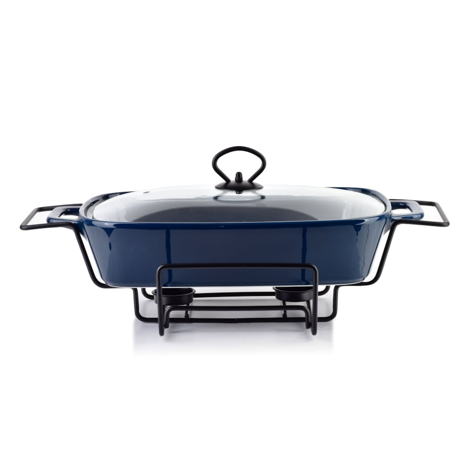 MODERN KITCHEN Naczynie z podgrzewaczem2,1L 41,5x25,6xh15cm granatowe