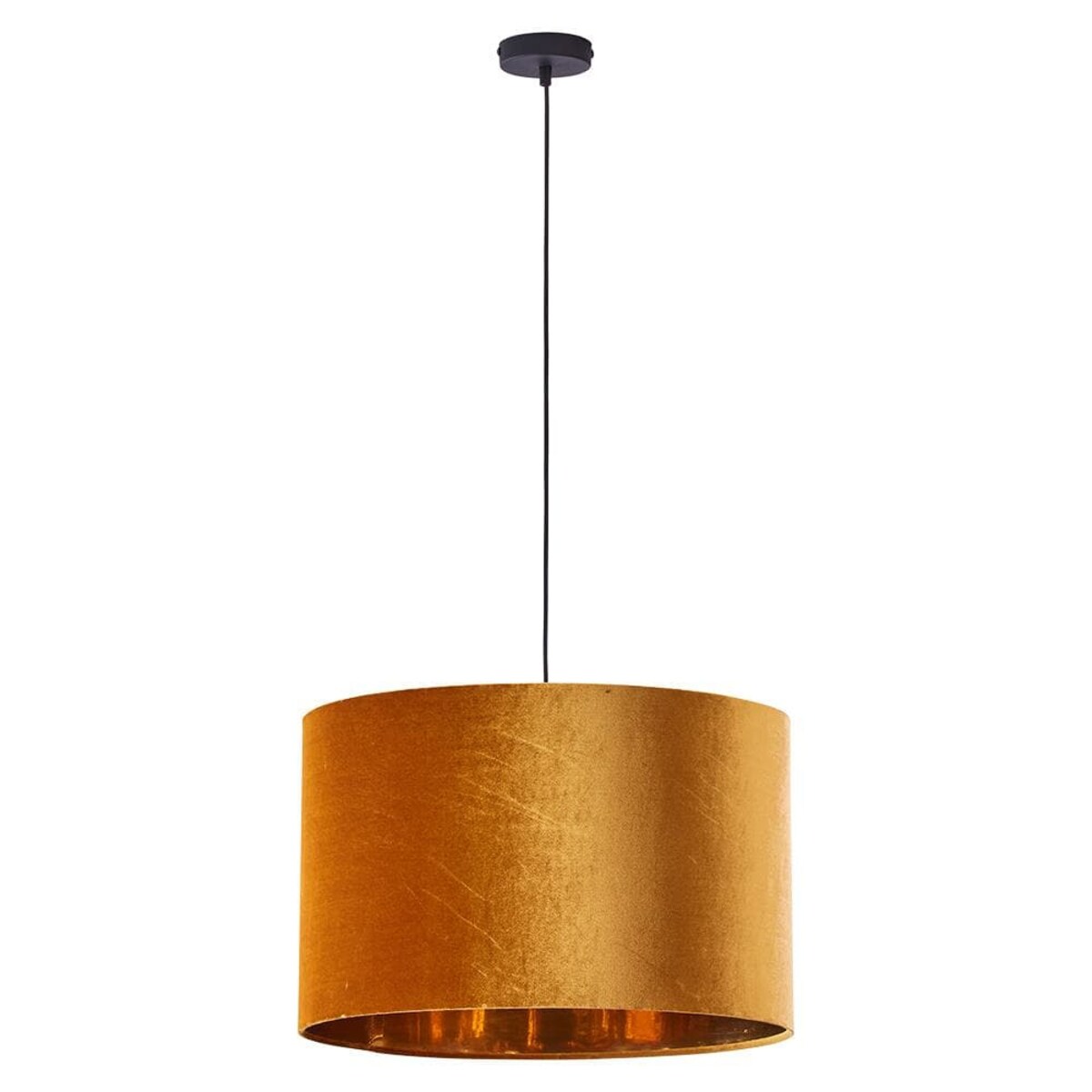 Zwisowa lampa okrągła Tercino 6122 TK Lighting welurowa tkanina pomarańczowa